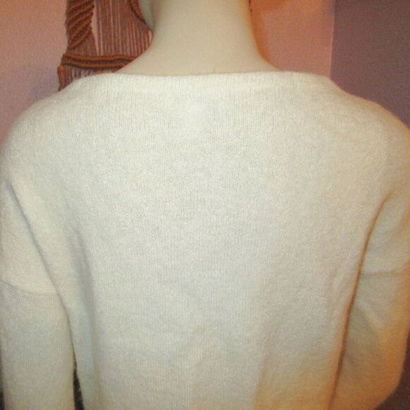 The White Company Crop Cardigan Size M Sweater Alpaca Wool Blend Quiet Luxury - Picture 7 of 9
